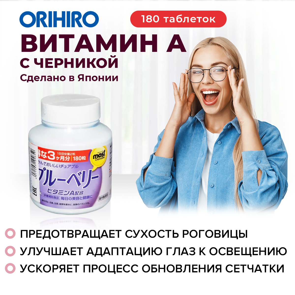 Инфографика Витамин А с черникой